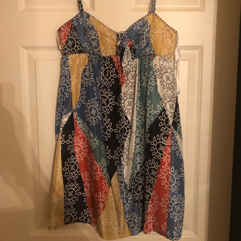 Bcbg print dress with tie front